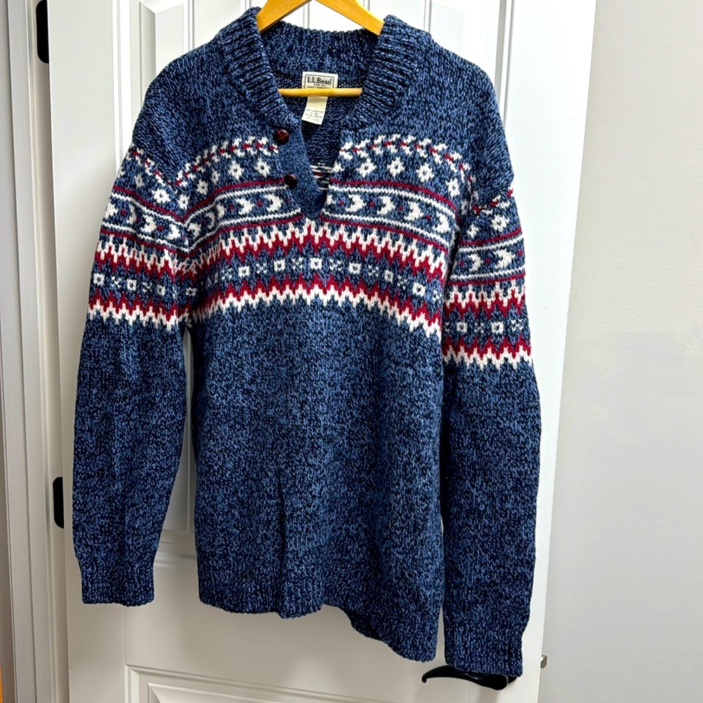 100% Lambswool Henley Sweater from LL Bean